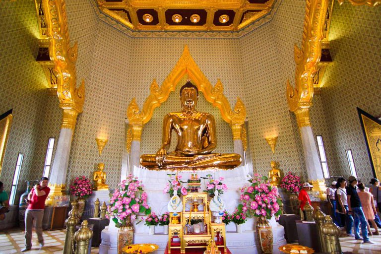 Golden Buddha Statue Made From Pure Gold At Wat Traimit, Temple Of The Golden Buddha, Bangkok Thailand