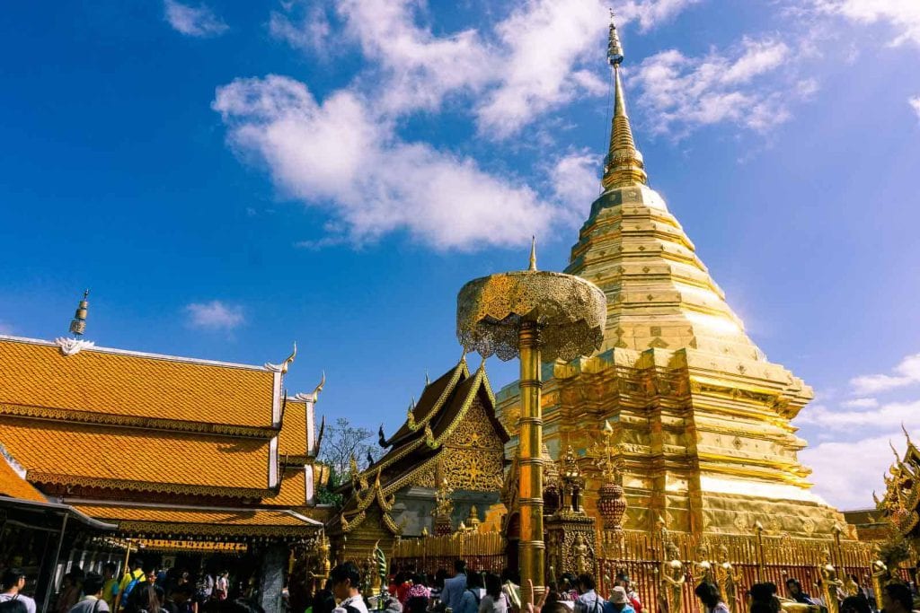 Golden Pagoda At Wat Phra That Doi Suthep