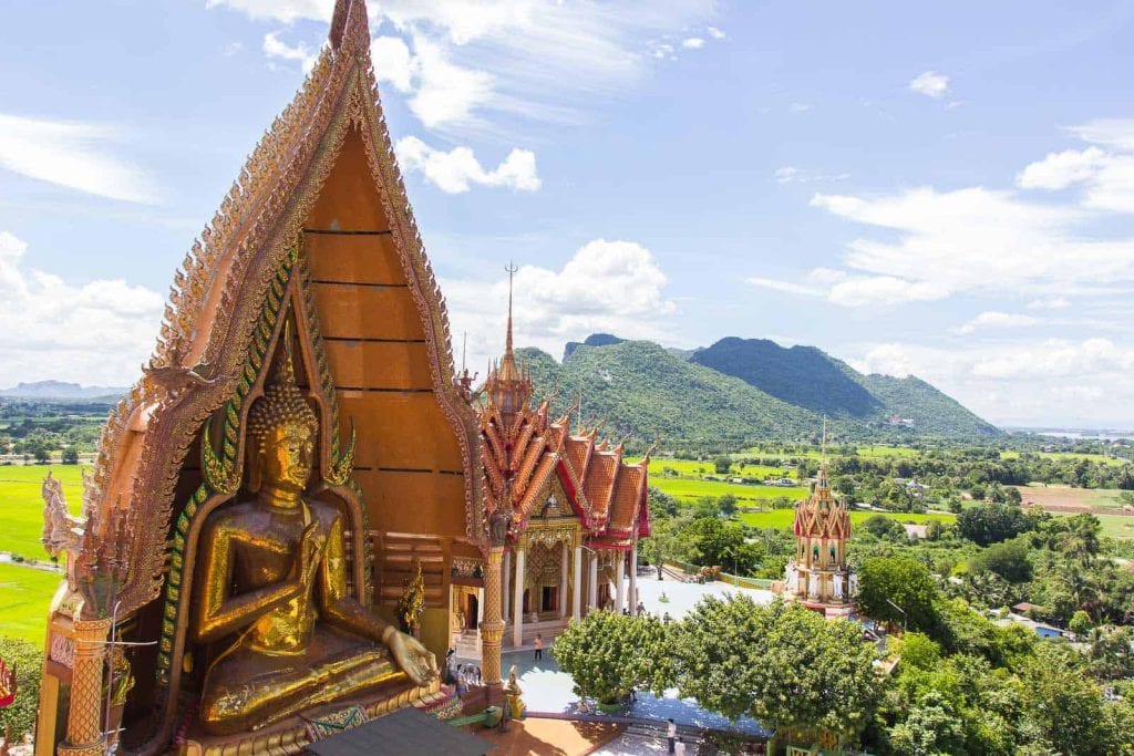 Thai Temple Wat Tham Sua In Kanjanaburi, Thailand