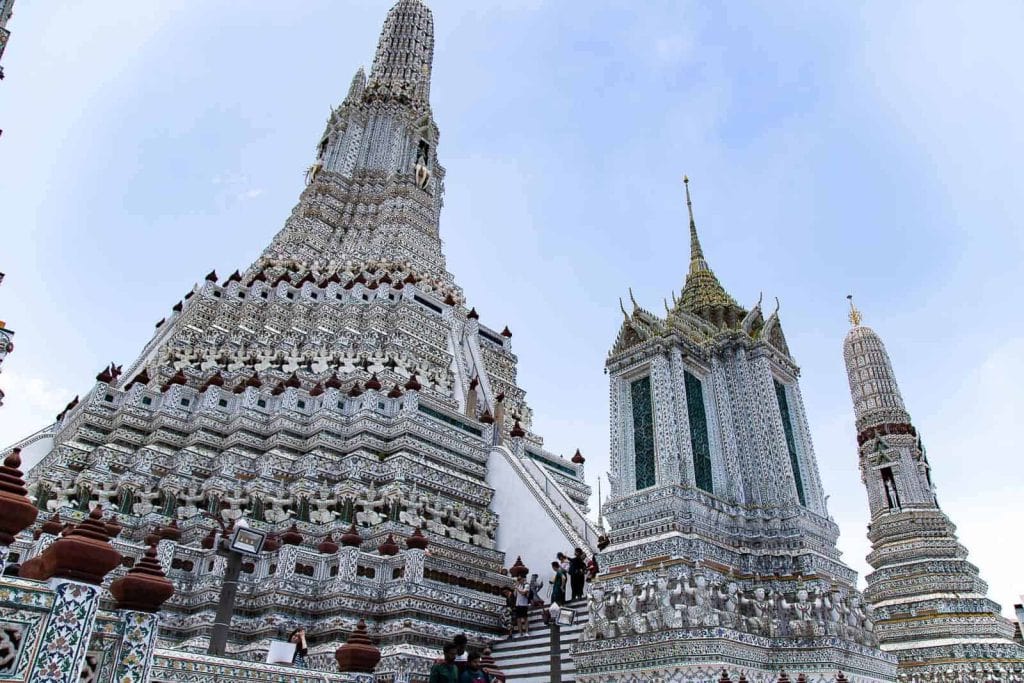 View Of The Majestic White Khmer Inspired Temple Of Dawn, Wat Arun